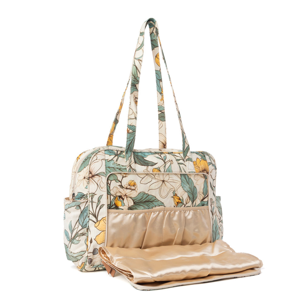 Myra Sunnyfield Cotton Diaper Bag in Ochre Fern - Myra USA