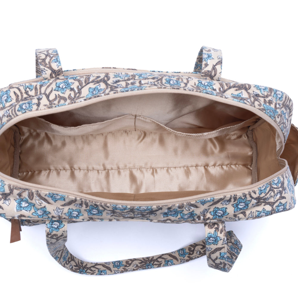 Myra Sunnyfield Cotton Diaper Bag in Dusty Teal - Myra USA