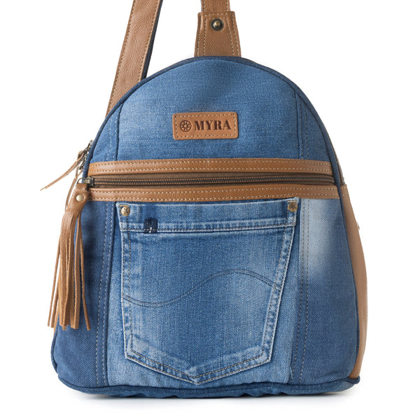 Bluejean fanny pack bag for Women in blue with denim and Front Pocket - Myra USA