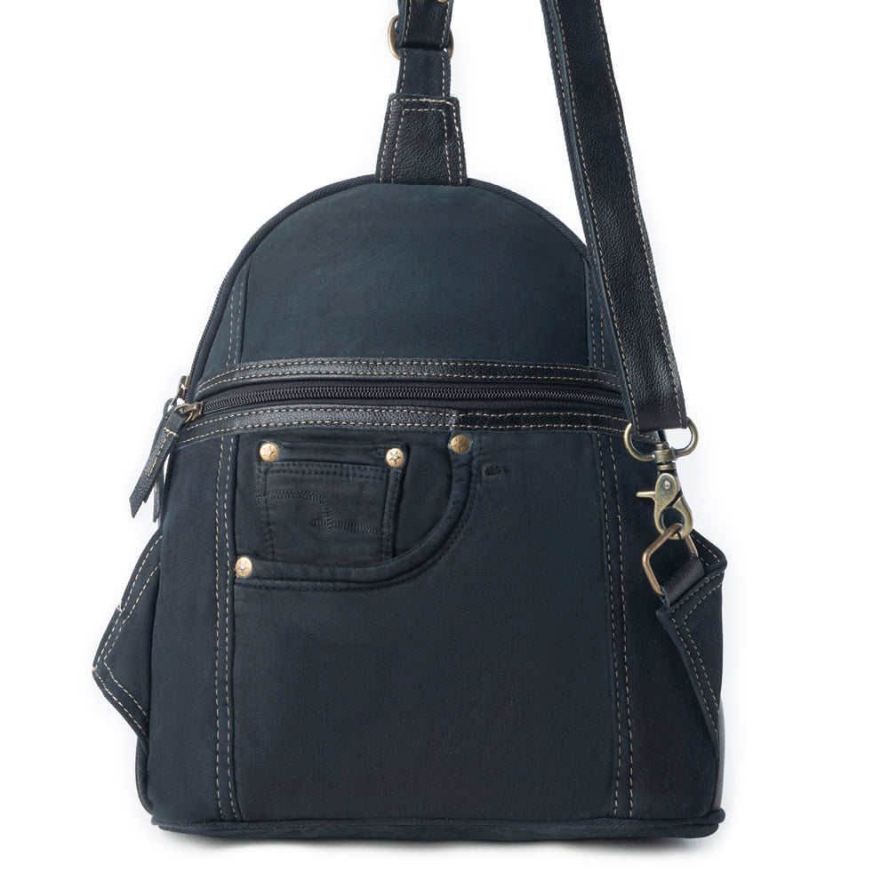 Bandit Denim Fanny Pack Bag for Women in blue with denim and Front Pocket - Myra USA