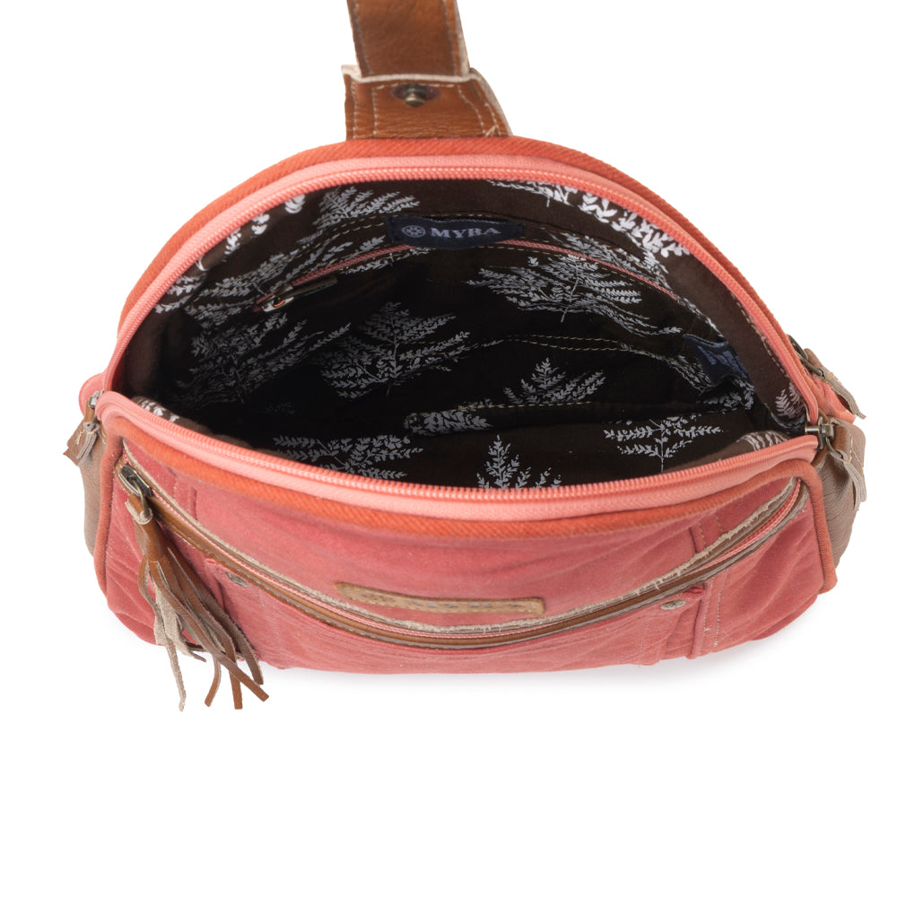Bandit Denim Fanny Pack Bag for Women in rust with canvas and Front Pocket - Myra USA