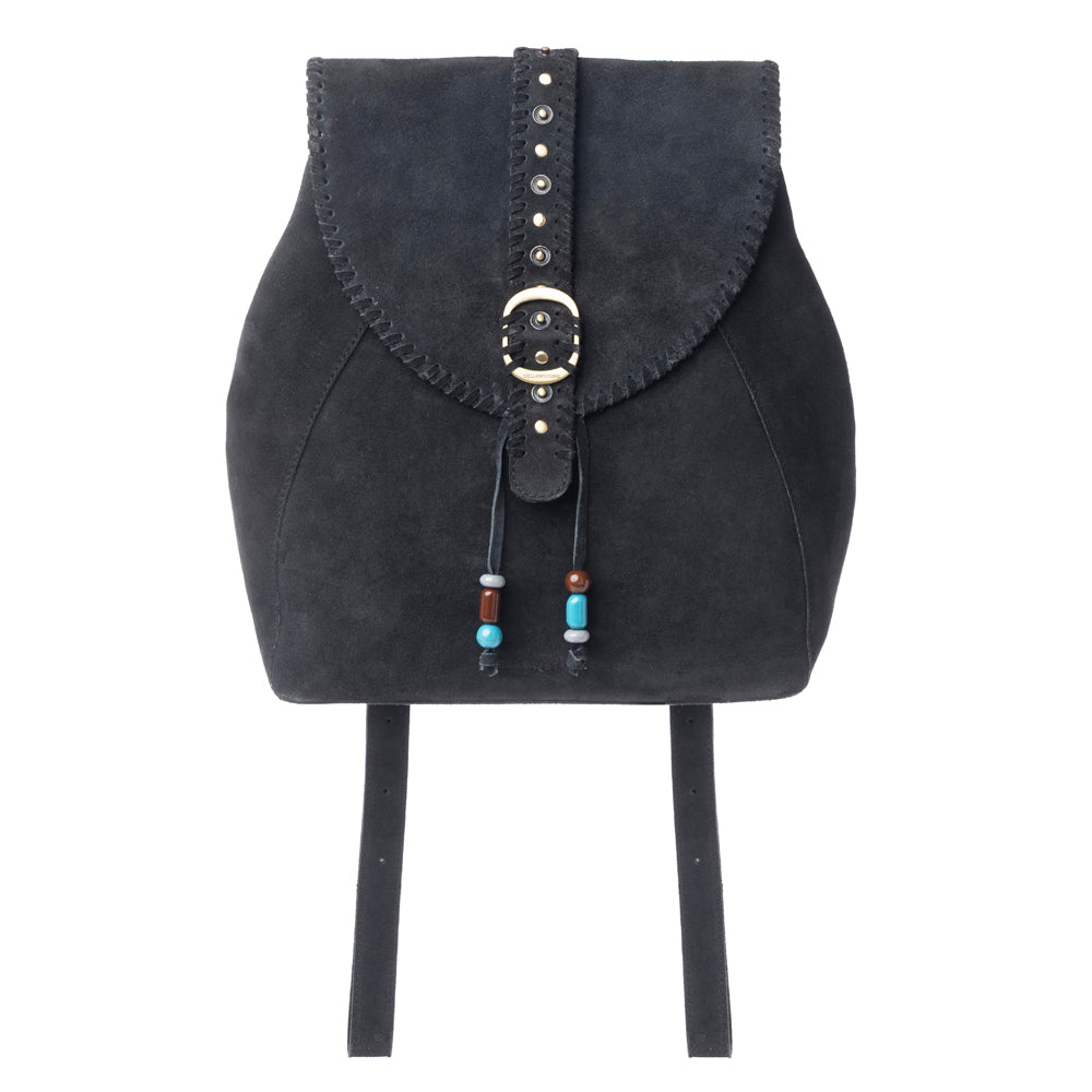 Myra Yellowstone Ironwood Studded Suede Leather Concealed Carry Bag in Shadow Black - Myra USA