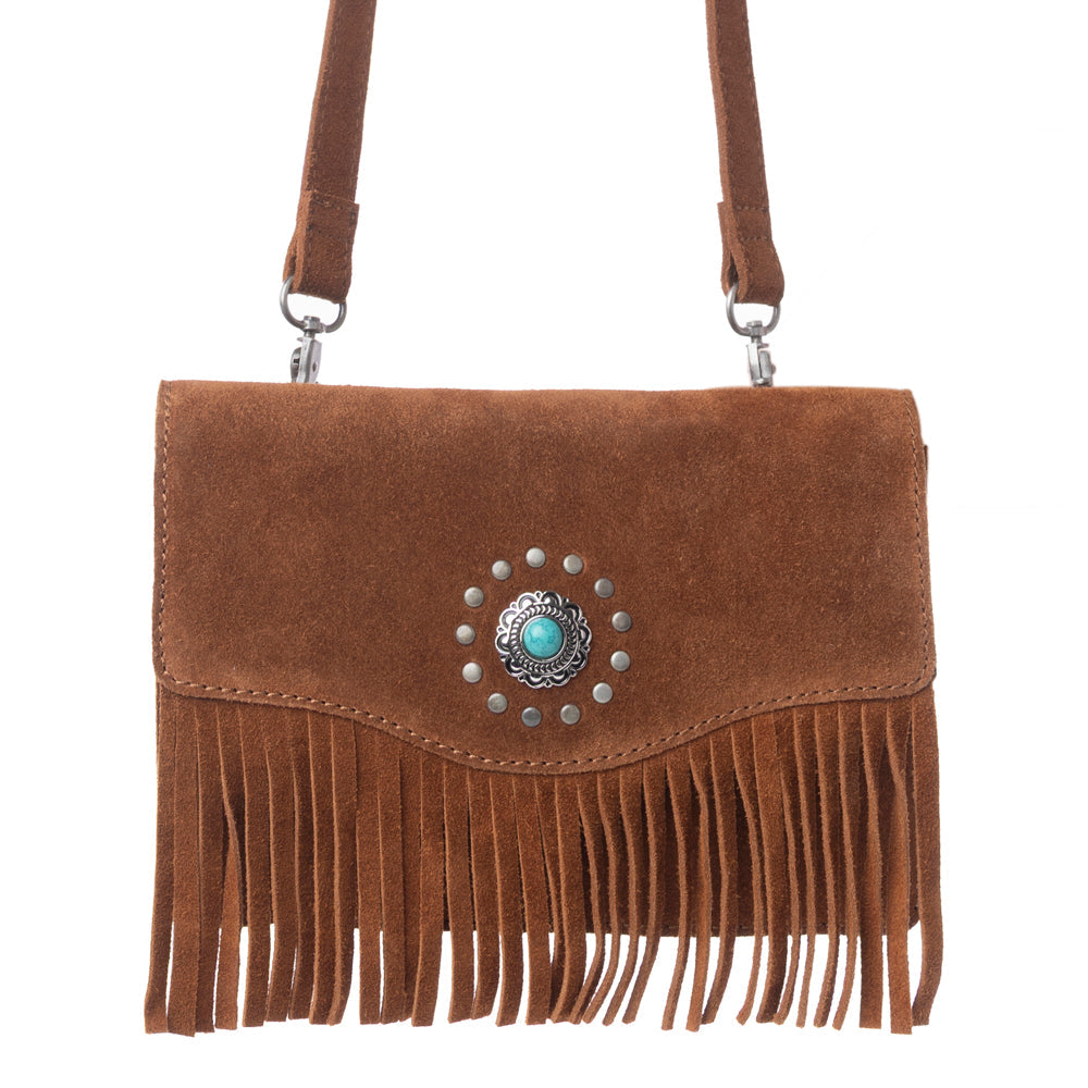Myra Yellowstone Highland Range Suede Leather Belt Bag in Desert Tan - Myra USA
