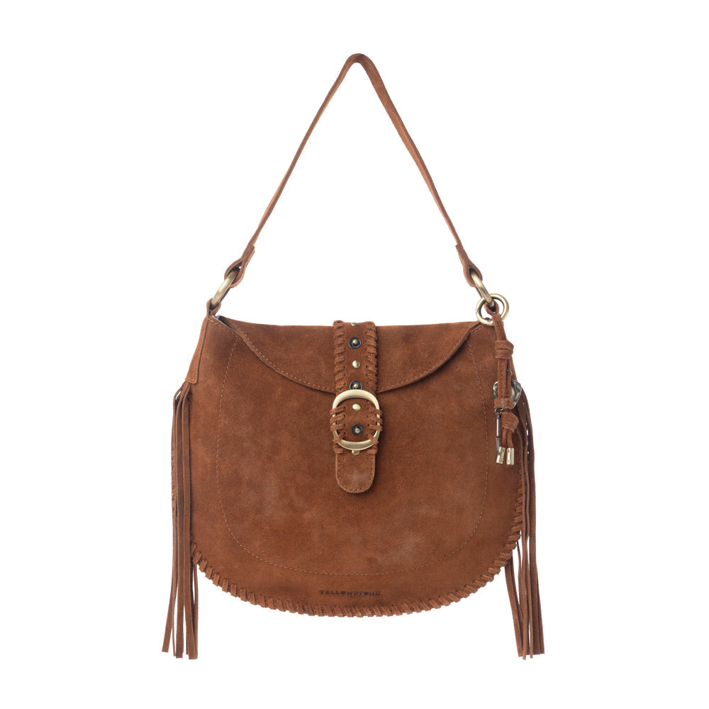 Myra Yellowstone Westbrook Suede Leather Bag in Amber Dusk - Myra USA