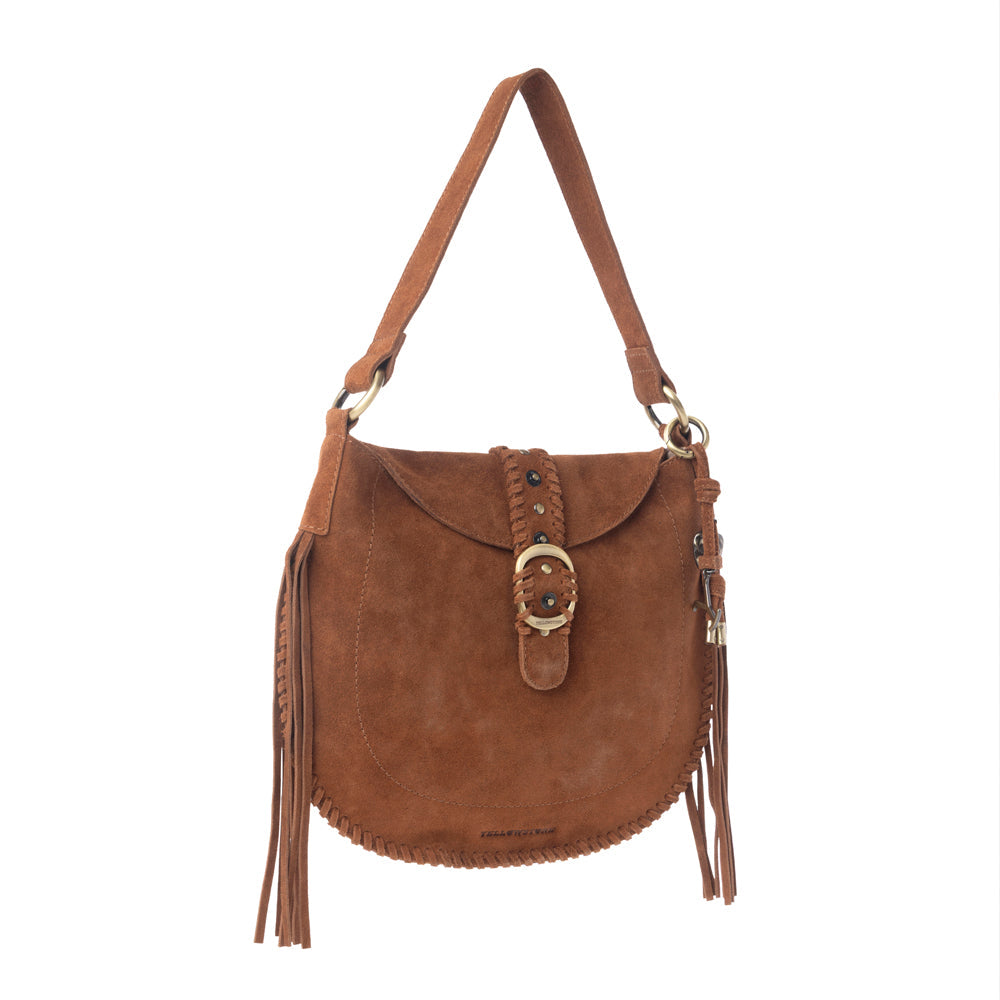 Myra Yellowstone Westbrook Suede Leather Bag in Amber Dusk - Myra USA