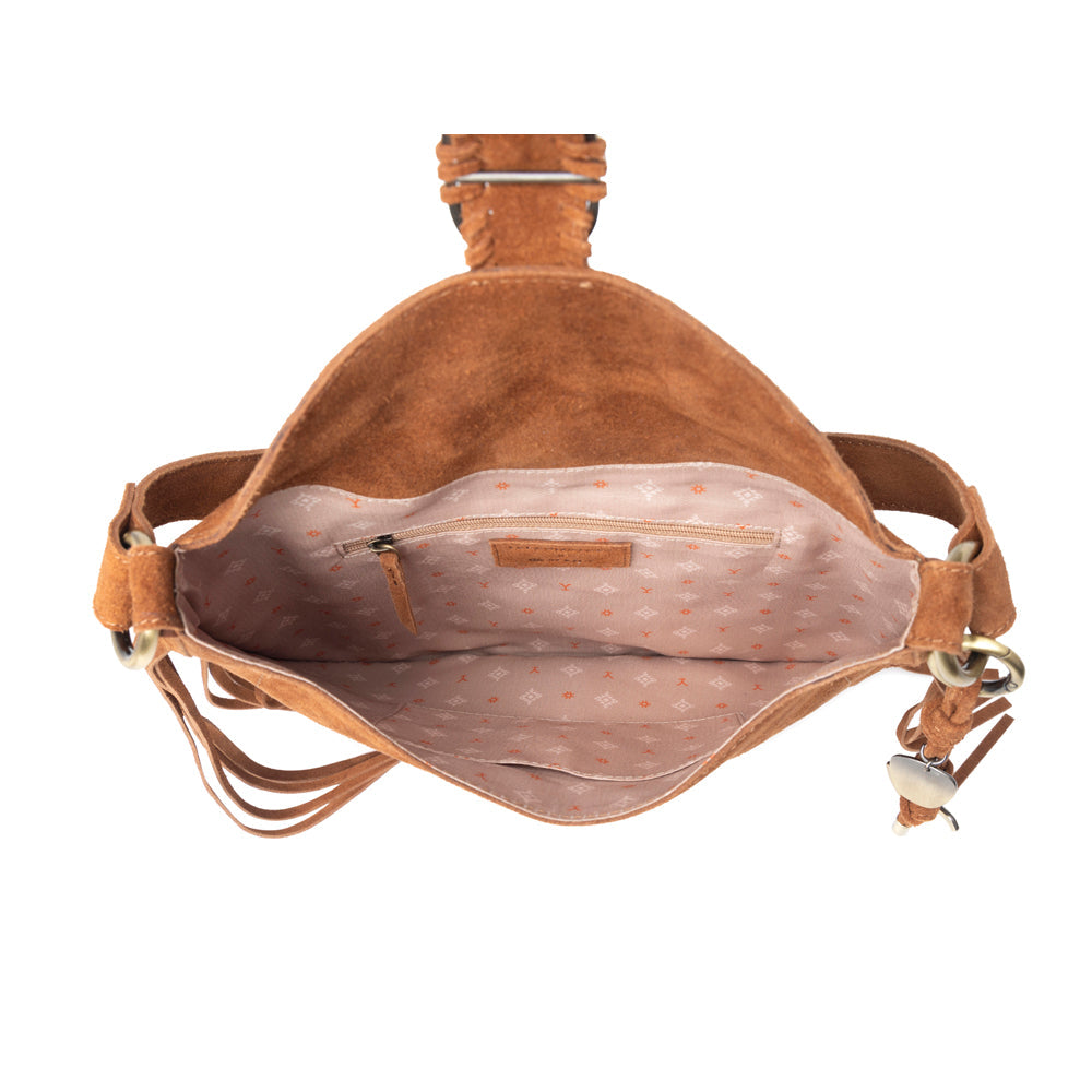 Myra Yellowstone Westbrook Suede Leather Bag in Amber Dusk - Myra USA