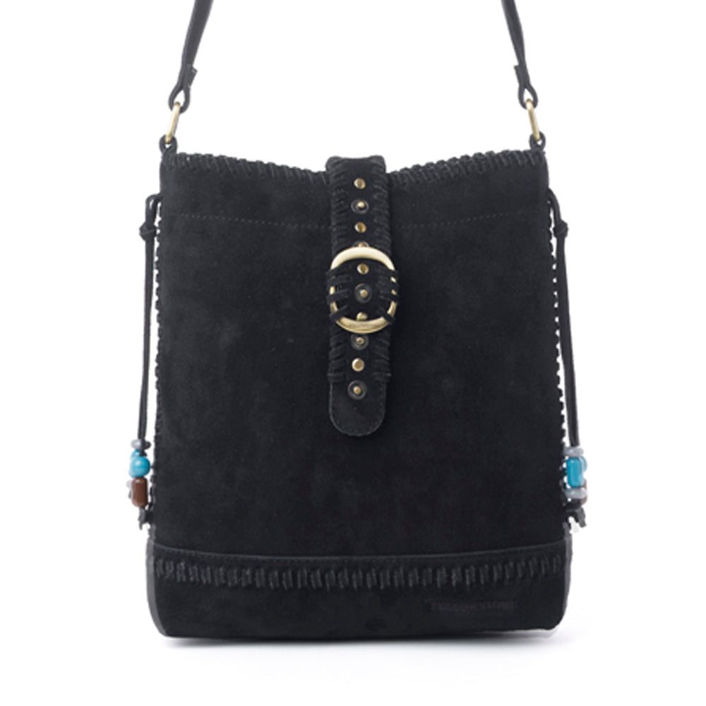 Myra Yellowstone Stonecrest Suede Leather Concealed Carry Bag in Charcoal Black - Myra USA