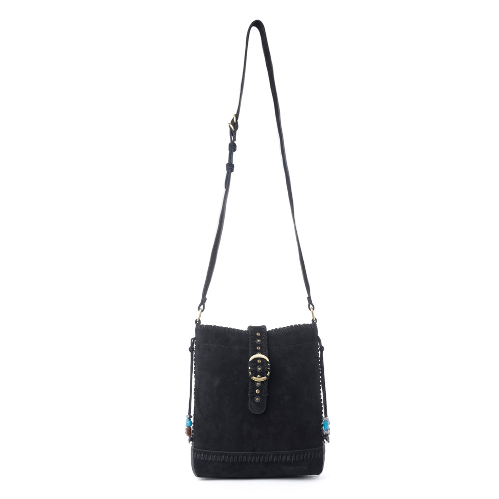 Myra Yellowstone Stonecrest Suede Leather Concealed Carry Bag in Charcoal Black - Myra USA