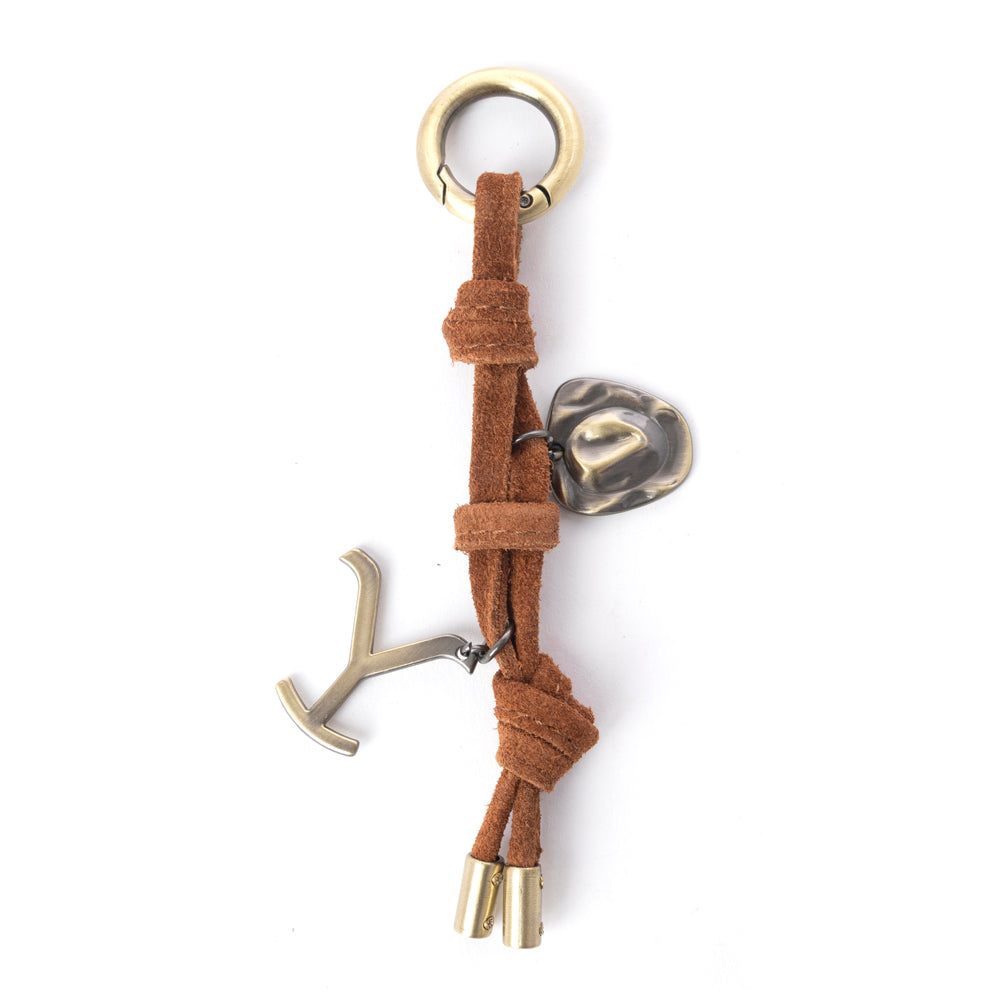 Myra Yellowstone Lariat Loop Leather Key Fob in Warm Ochre - Myra USA