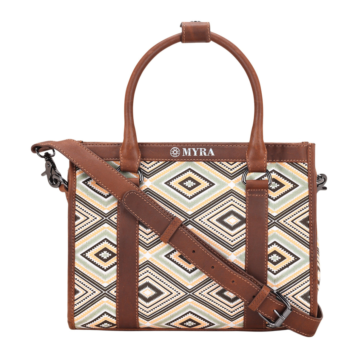 Myra Nuevas Vistas Crossbody Bag in olive and yellow - Myra USA