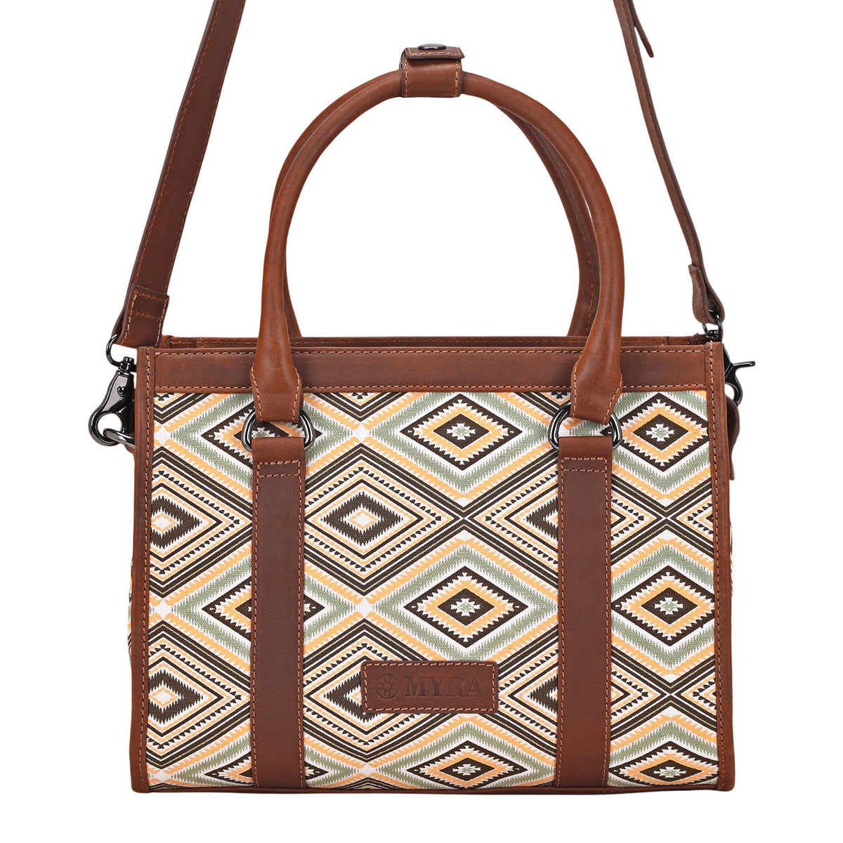 Myra Nuevas Vistas Crossbody Bag in olive and yellow - Myra USA
