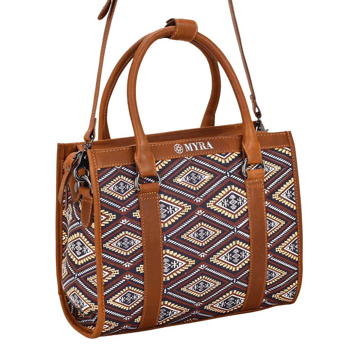 Myra Nuevas Vistas Crossbody Bag in black and rust - Myra USA