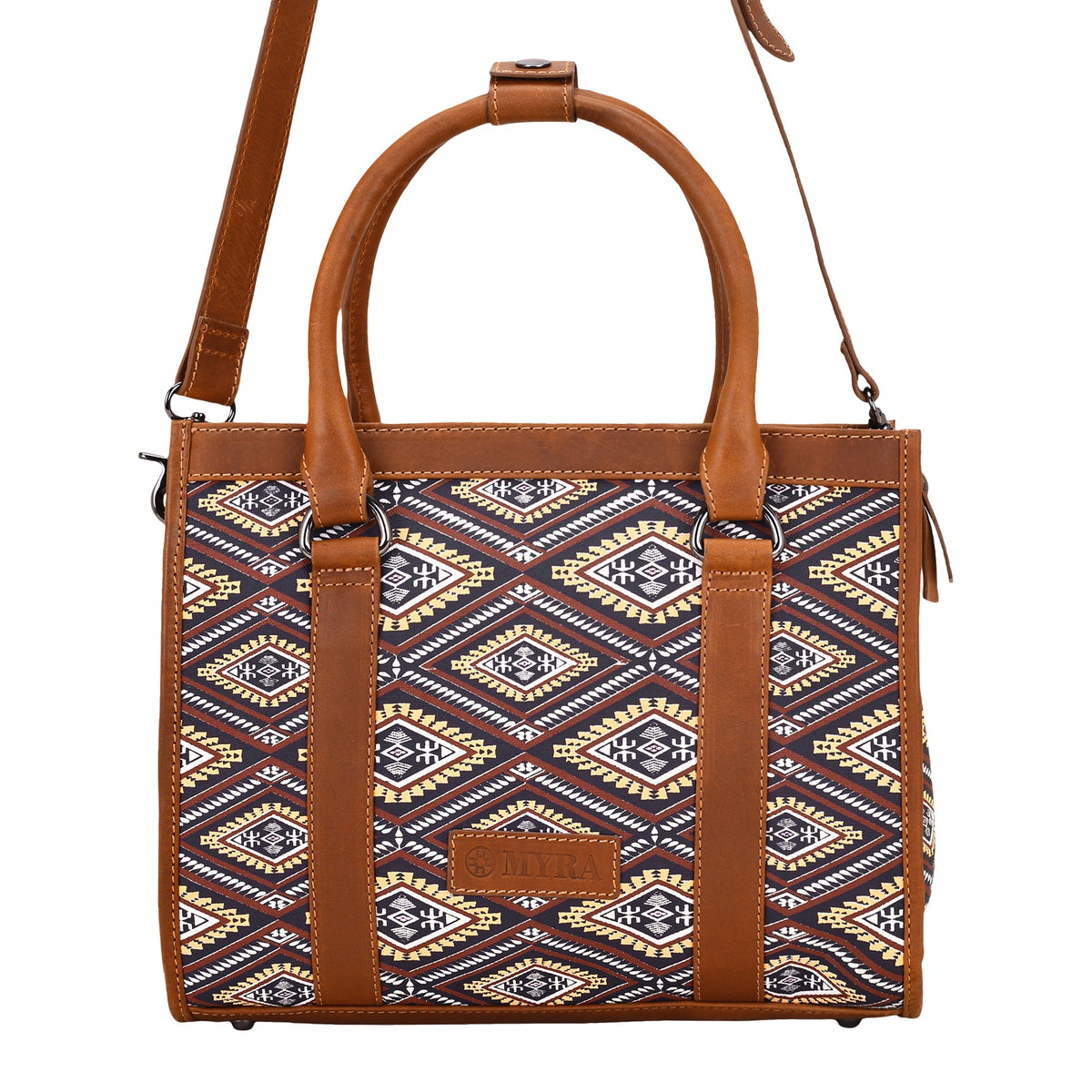 Myra Nuevas Vistas Crossbody Bag in black and rust - Myra USA