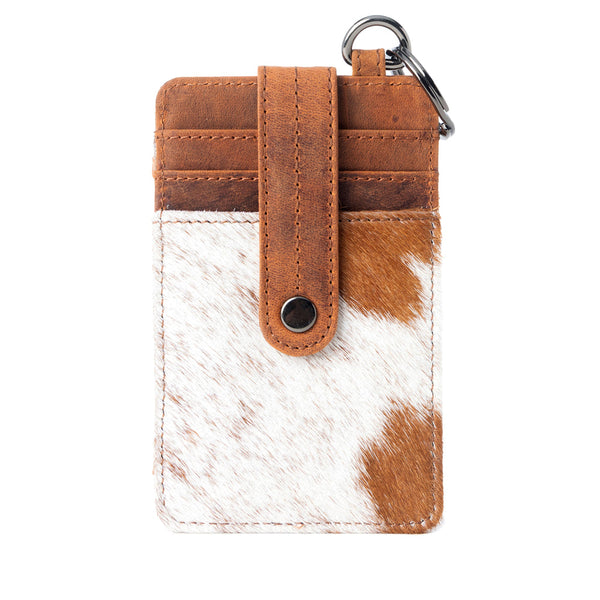 Roper Card Holder for Women in brown with hair-on detail - Myra USA