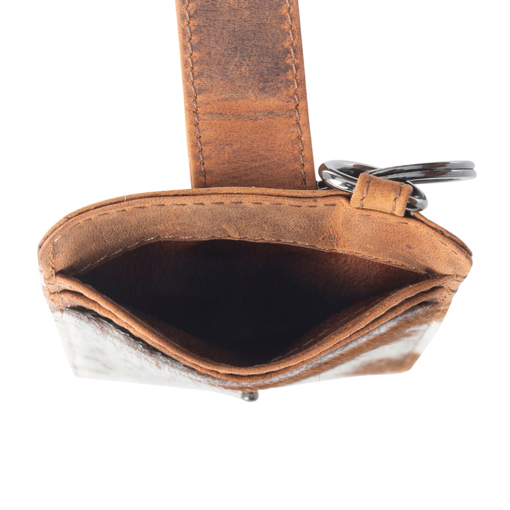 Roper Card Holder for Women in brown with hair-on detail - Myra USA