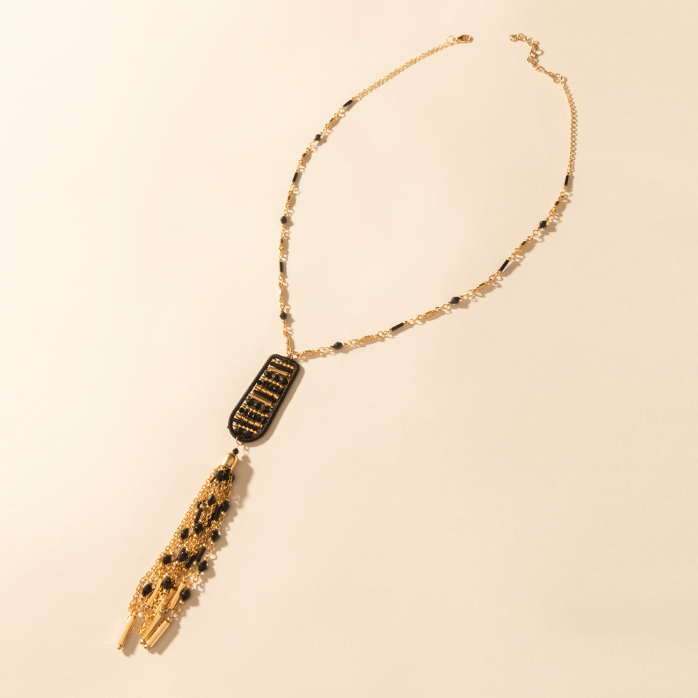 Myra Trailstamp Pendant Necklace in Burnished Tan - Myra USA