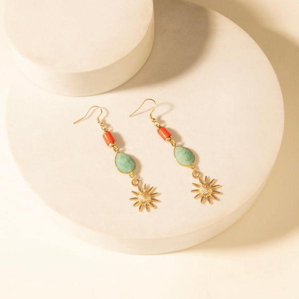 Myra Dawnflare Drop Earrings in Desert Turquoise - Myra USA