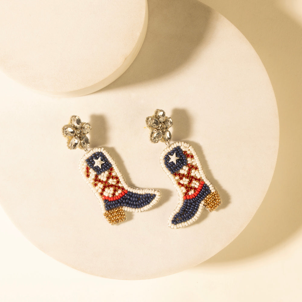 Myra Freedom Trail Boot Earrings in Rodeo White - Myra USA