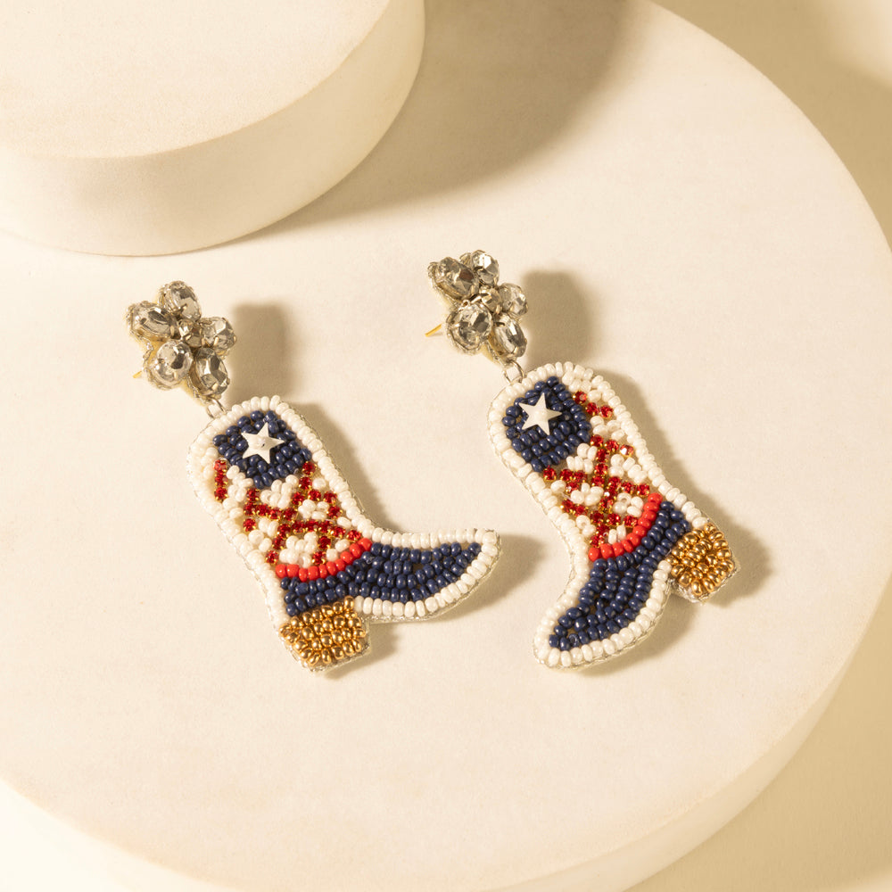 Myra Freedom Trail Boot Earrings in Rodeo White - Myra USA