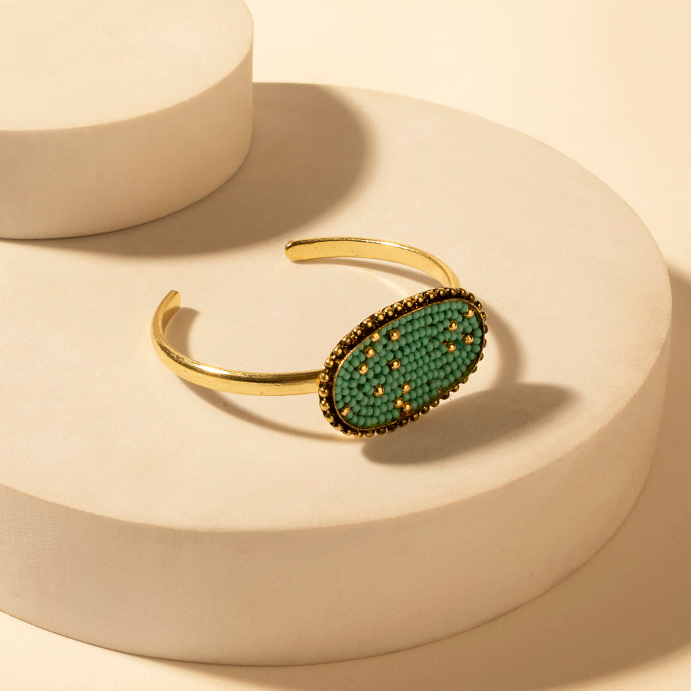 Myra Skycode Oval Cuff in Sonora Turquoise - Myra USA