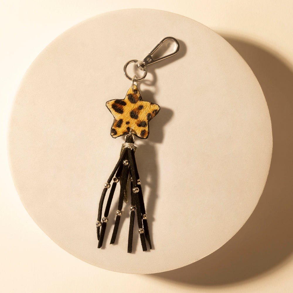 Myra Rodeostar Fringe Keychain in Desert Hide Mix - Myra USA