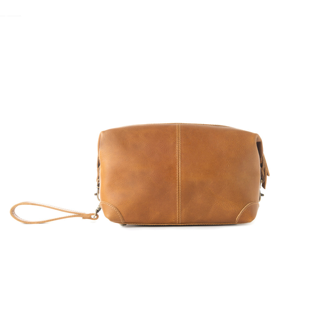 Drifter Leather Shaving Kit for Men in tan - Myra USA