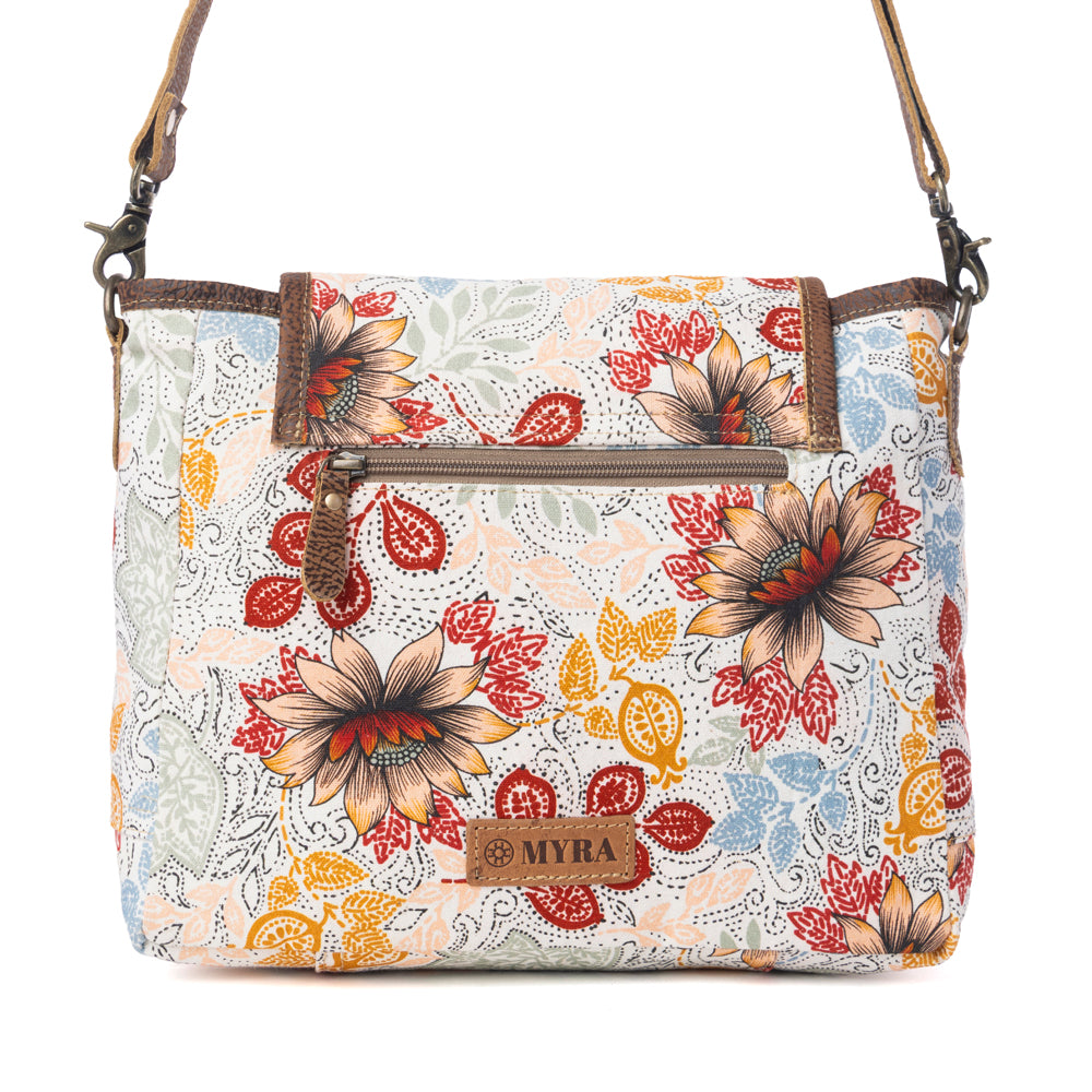 Myra Oakline Cotton & Leather Shoulder Bag in Powder Brown - Myra USA