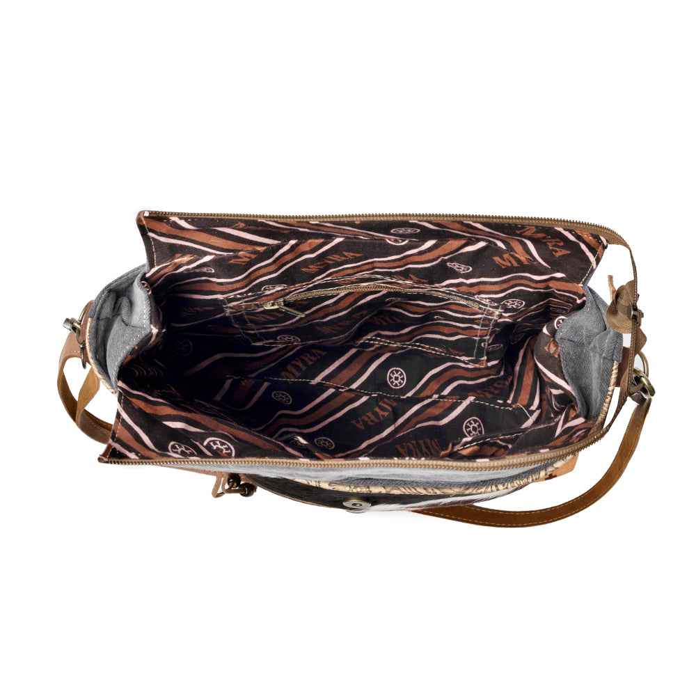 Wovenstone Western shoulder Bag for Women in rust with Aztec detail - Myra USA