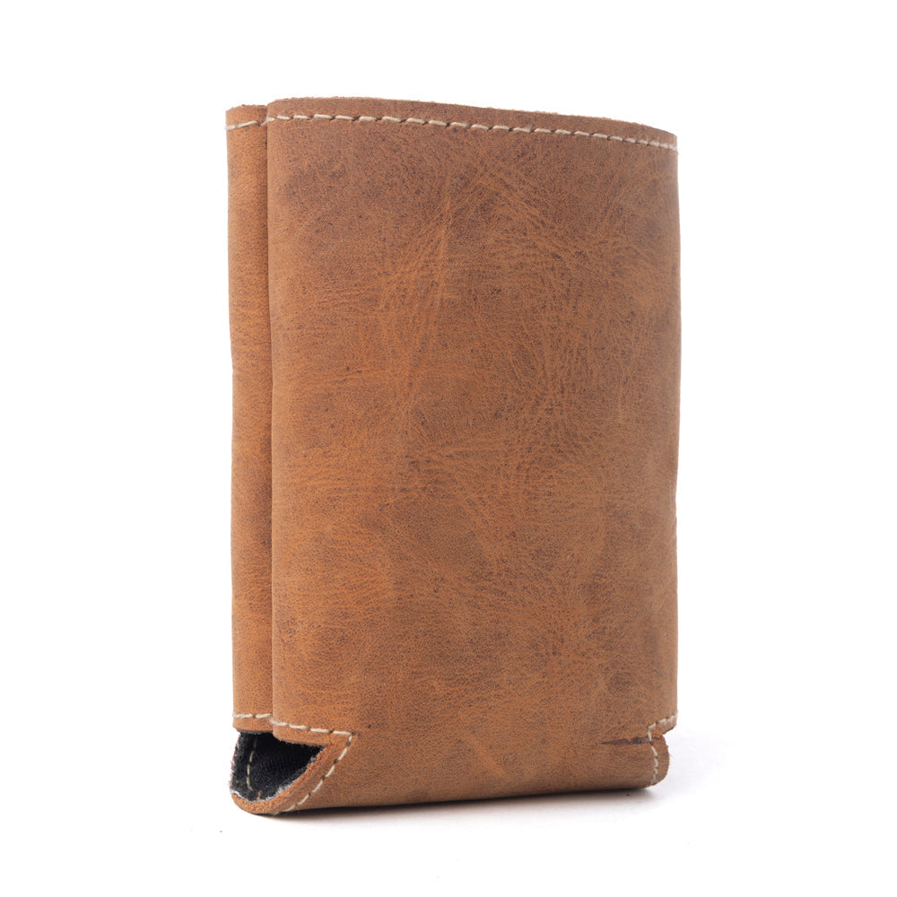 Myra Birch Valley Hairon Leather Beer Can Holder in Dusty Caramel - Myra USA