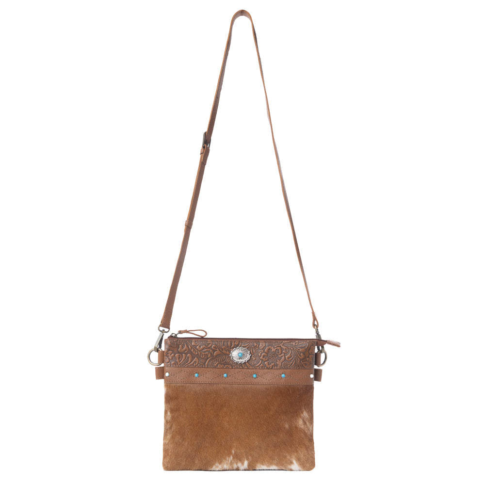 Myra Thunderpeak Concho Hairon Leather Bag in Fawn Sand - Myra USA
