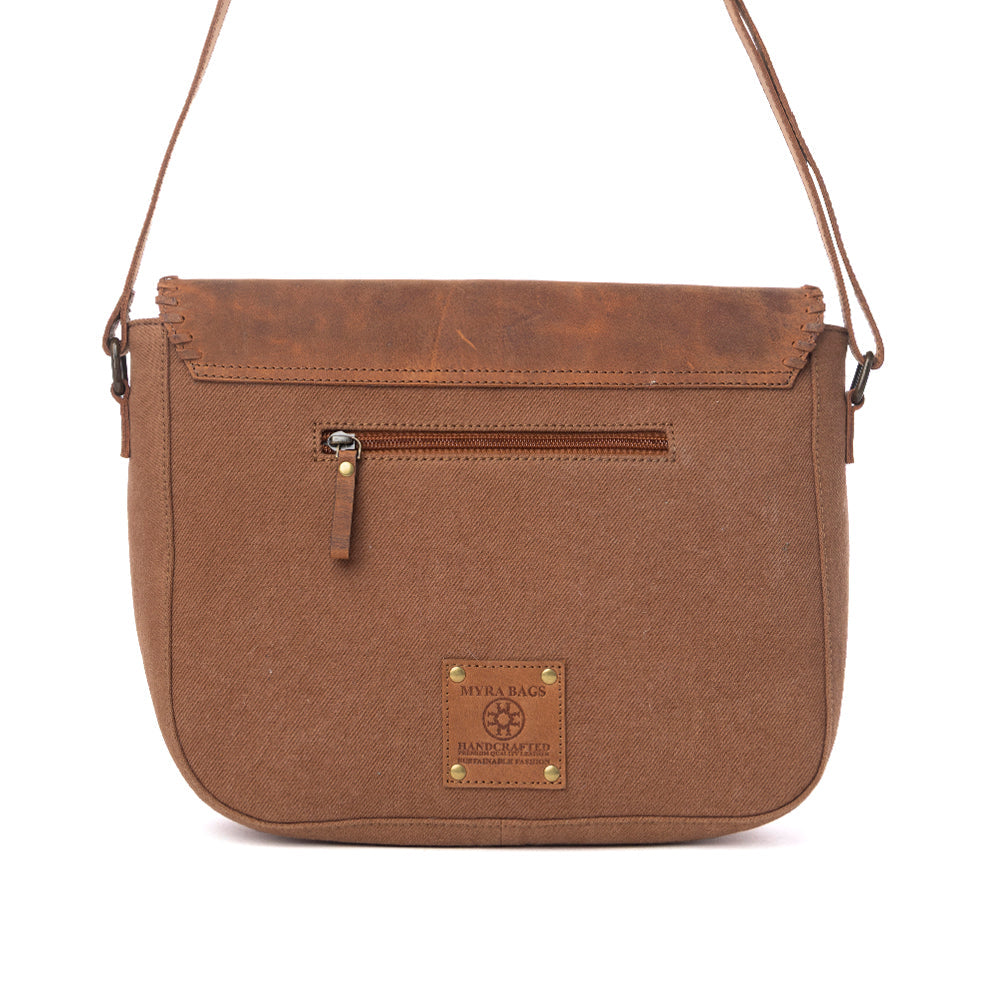 Myra Honey Field Hairon Leather Messenger Bag in Sable Mist - Myra USA