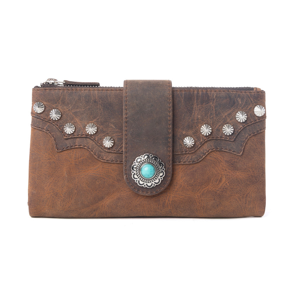 Myra Iron Hill Concho Leather Women’s Wallet in Ochre Veil - Myra USA