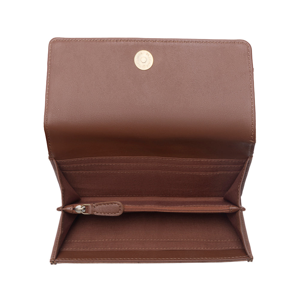 Myra Rustwood Concho Leather Women’s Wallet in Charcoal Cream - Myra USA