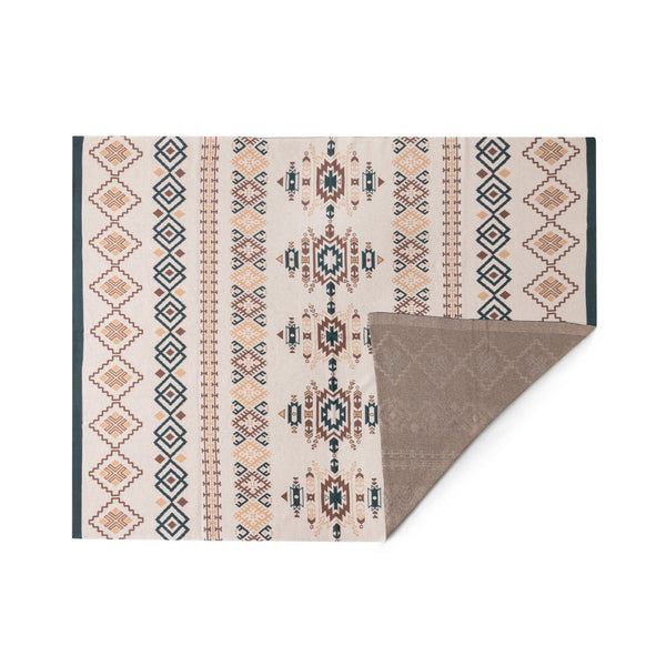 Canyon Knit Cotton Throw in Sandstone Geo For Your Western Couch - Myra USA
