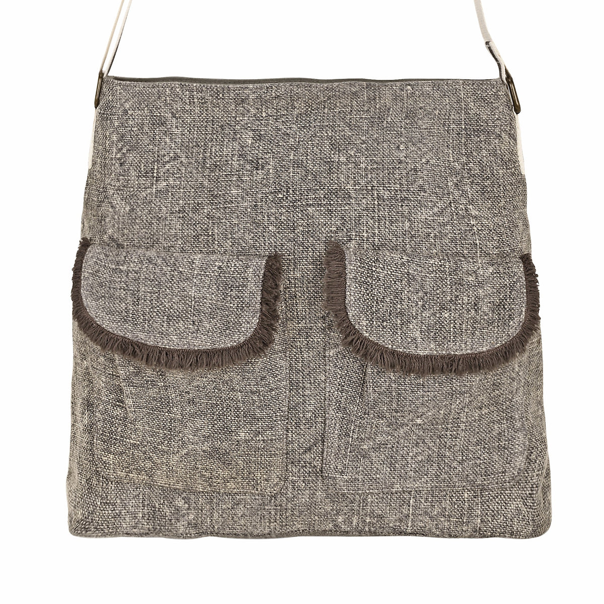 Myra Amber Ridge Shoulder Bag for Women in sand grain with fringed pockets - Myra USA