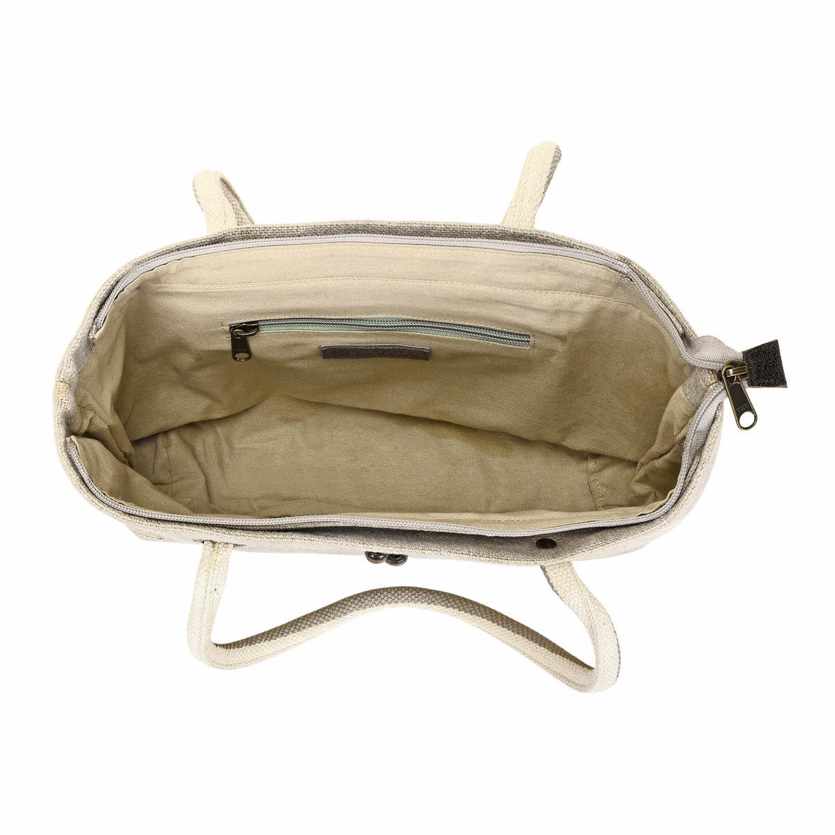 Myra Amber Flats Tote Bag for Women in natural with saddle stitch - Myra USA