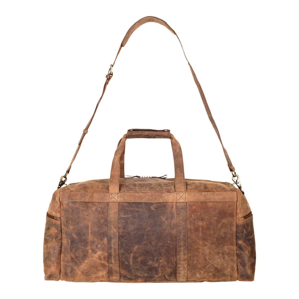 Myra Ridgehaven Traveller Bag in brown wide with detachable shoulder strap - Myra USA