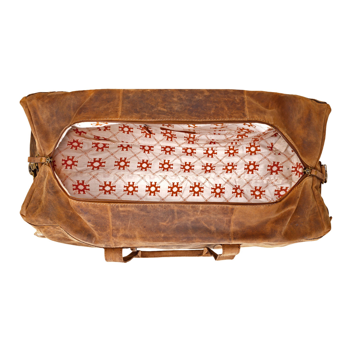 Myra Ridgehaven Traveller Bag in brown wide with detachable shoulder strap - Myra USA