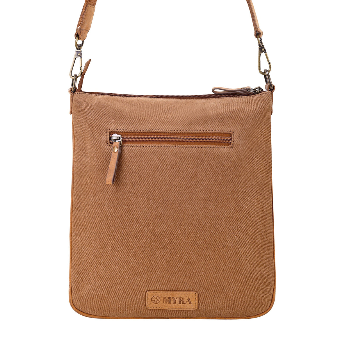 Myra Sunridge Crossbody Bag for Women in tan with hair on and studs - Myra USA