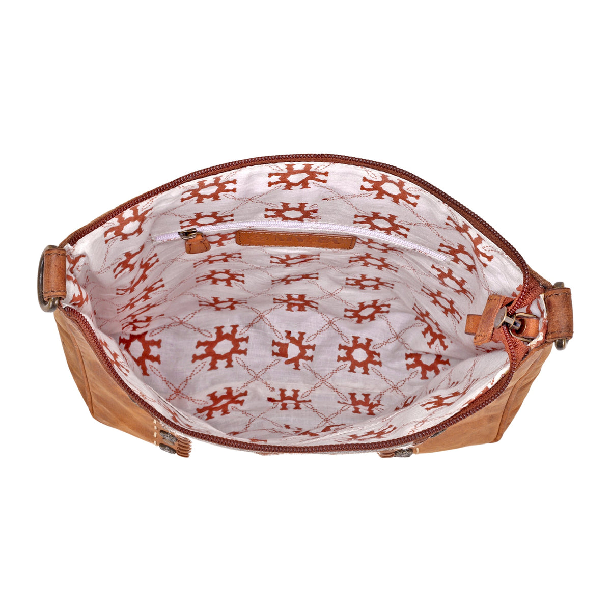 Myra Sunridge Crossbody Bag for Women in tan with hair on and studs - Myra USA