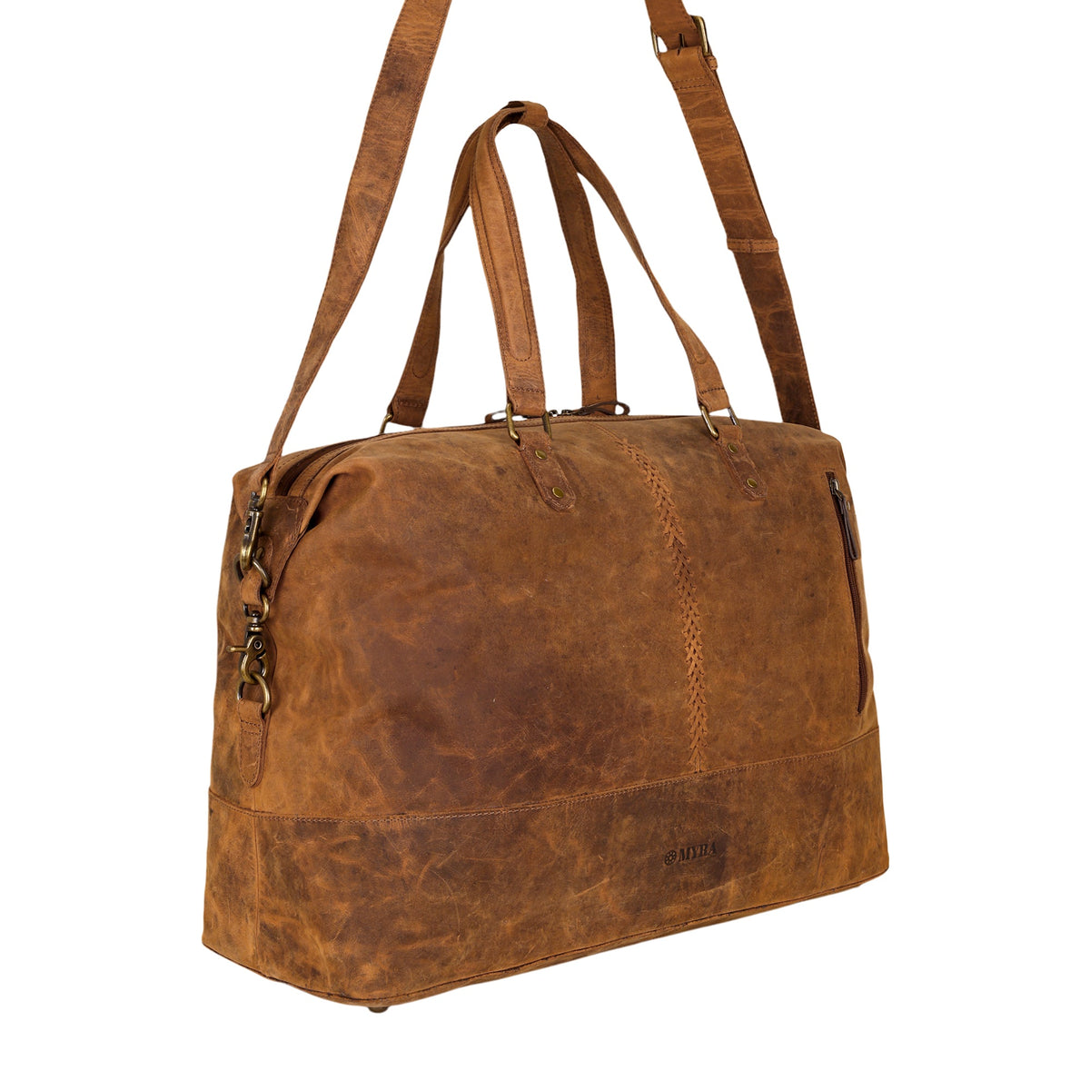 Myra Ridgehaven Traveller Bag in brown large with detachable shoulder strap - Myra USA