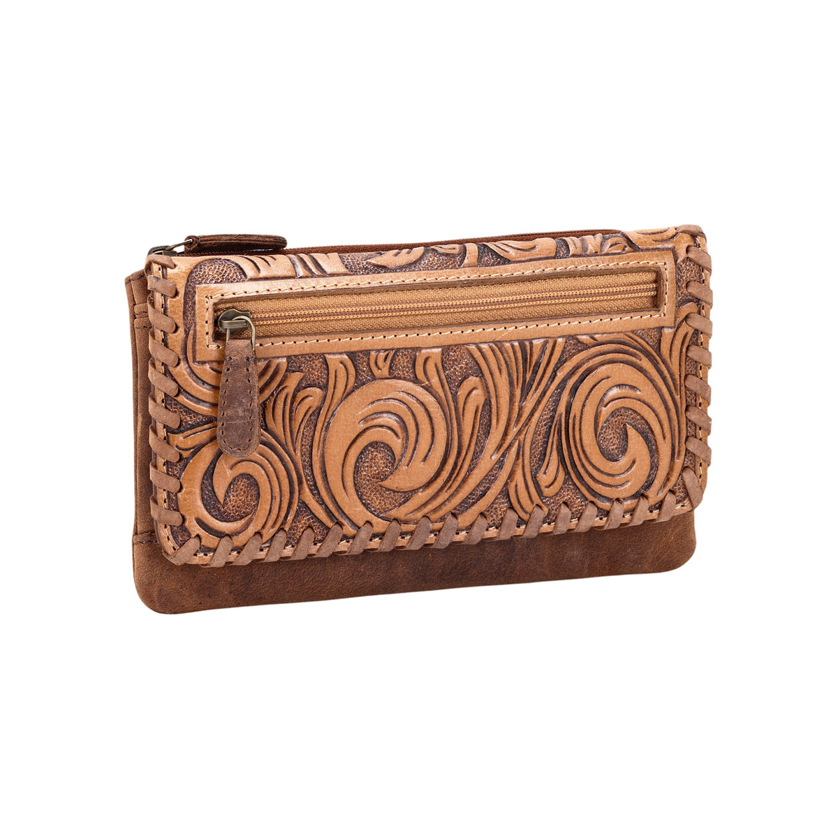 Myra Wildfire Wallet for Women in tan with hand tooled leather - Myra USA