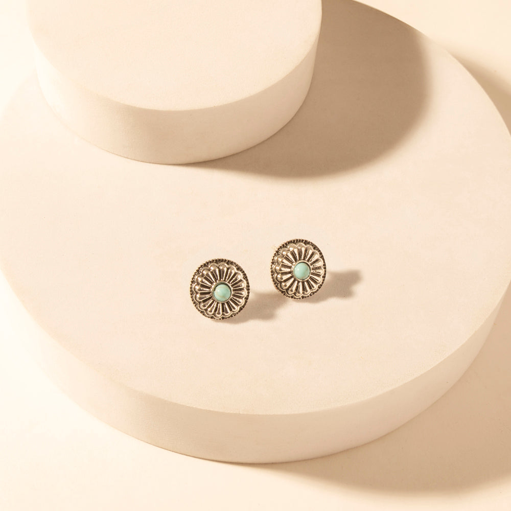 Sonoran Stud Set in with turquoise detail in premium style - Myra USA