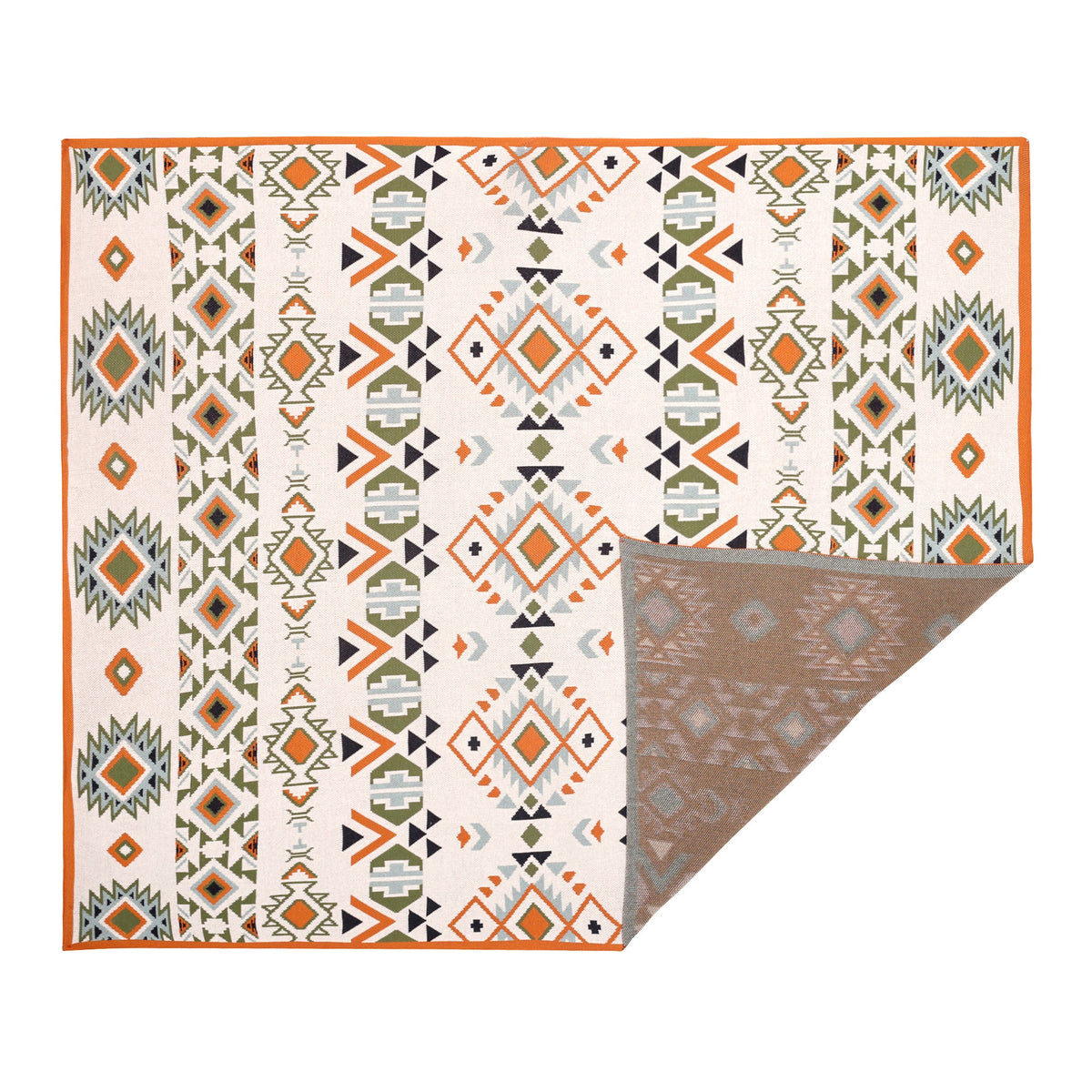 Myra Gloaming Southwestern Cotton Knitted Throw in cream - Myra USA