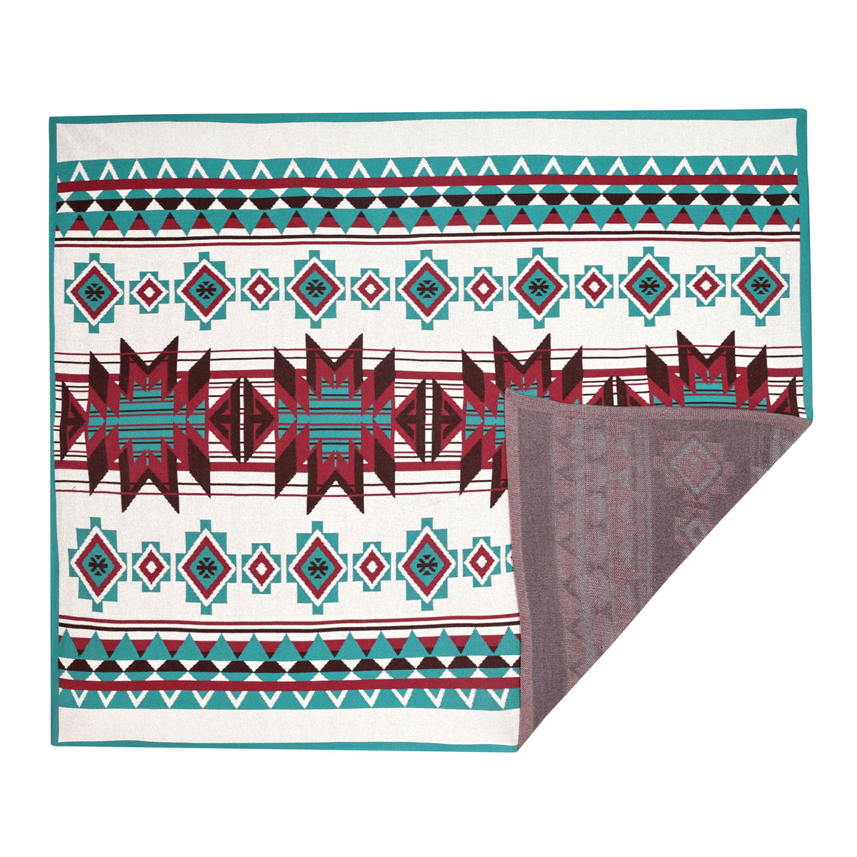 Myra Gloaming Southwestern Cotton Knitted Throw in turquoise - Myra USA