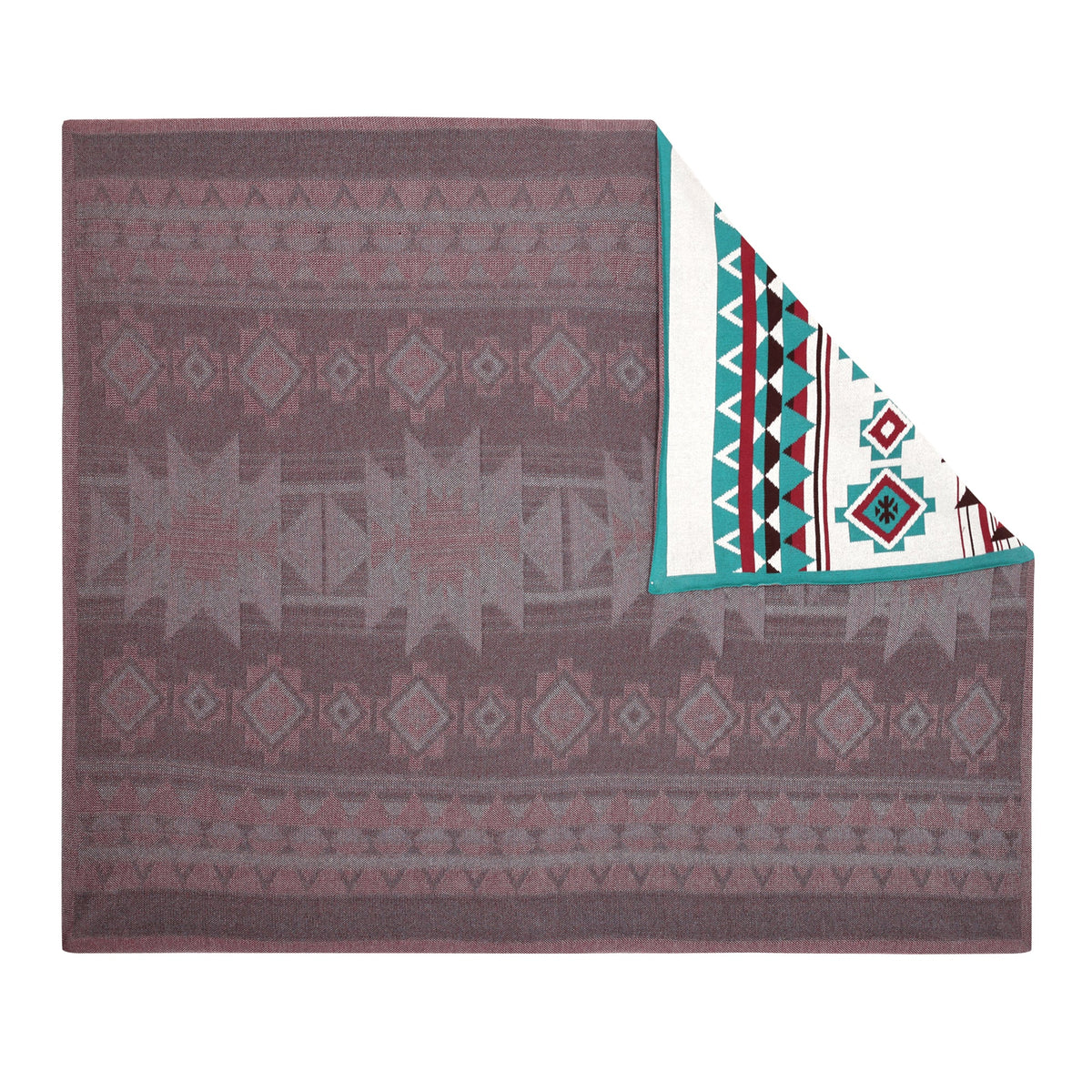Myra Gloaming Southwestern Cotton Knitted Throw in turquoise - Myra USA