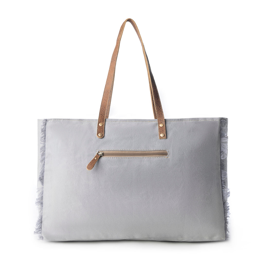 Wild Compass Weekender Bag for Women in sage with vintage print detail - Myra USA