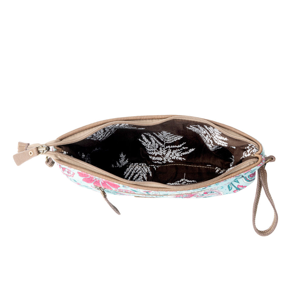 Wild Posy Crossbody Bag for Women in agave with print detail - Myra USA