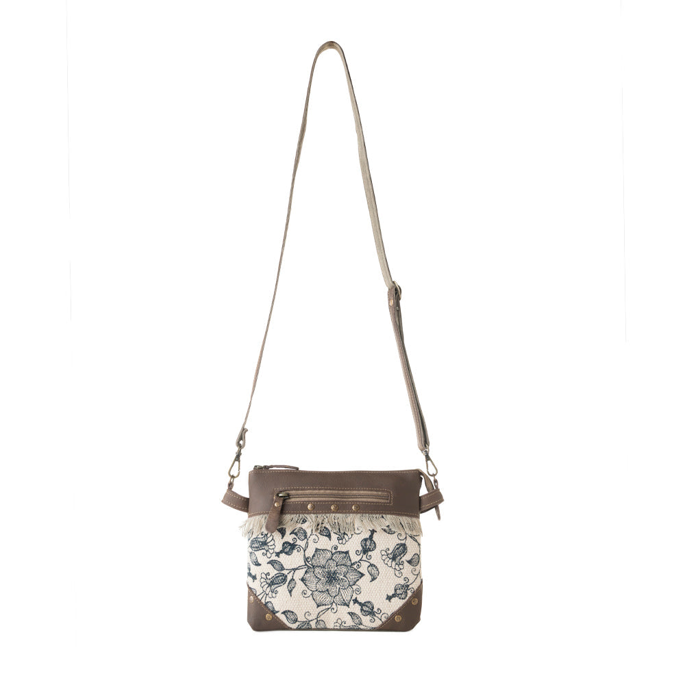 Inkwild Vintage Crossbody Bag for Women in ivory with fringe detail - Myra USA