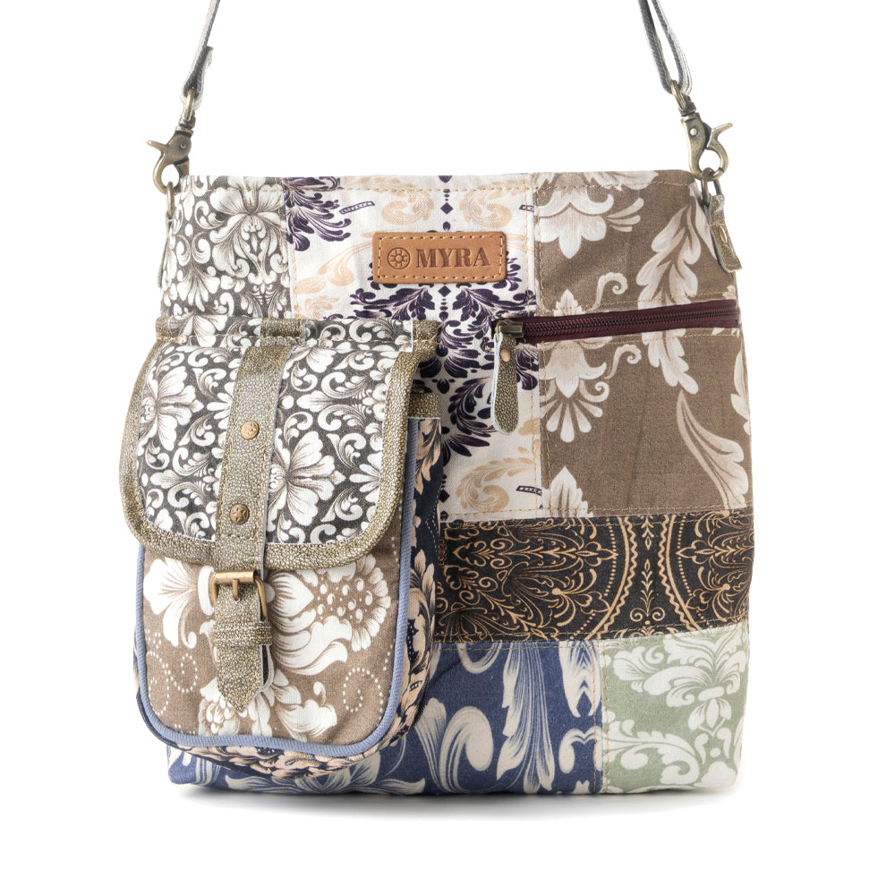 Mossbloom upcycled canvas Bag for Women in olive - Myra USA
